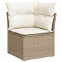 Conjunto de sofá de jardín con cojín 7 pcs Beige Poliratán
