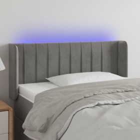 Light gray velvet headboard with LED 93x16x78/88 cm by vidaXL, Headboards and footboards - Ref: Foro24-3123510, Price: 59,63 ...