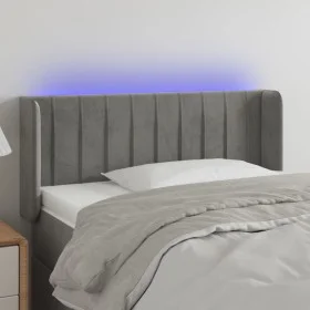 Light gray velvet headboard with LED 93x16x78/88 cm by vidaXL, Headboards and footboards - Ref: Foro24-3123510, Price: 62,51 ...