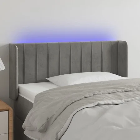 Light gray velvet headboard with LED 93x16x78/88 cm by vidaXL, Headboards and footboards - Ref: Foro24-3123510, Price: 62,51 ...