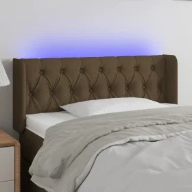 Dark brown fabric headboard with LED 103x16x78/88 cm by vidaXL, Headboards and footboards - Ref: Foro24-3123565, Price: 63,74...