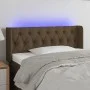 Headboard with LED in dark brown fabric 93x16x78/88 cm by vidaXL, Headboards and footboards - Ref: Foro24-3123557, Price: 61,...