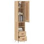 Aparador de madera contrachapada roble Sonoma 34,5x34x180 cm