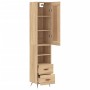 Aparador de madera contrachapada roble Sonoma 34,5x34x180 cm