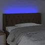 Headboard with LED in dark brown fabric 93x16x78/88 cm by vidaXL, Headboards and footboards - Ref: Foro24-3123557, Price: 61,...