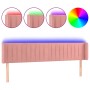Rosa Samtkopfteil mit LED 183x16x78/88 cm von vidaXL, Kopf- und Fußteile - Ref: Foro24-3123539, Preis: 76,54 €, Rabatt: %