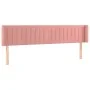 Pink velvet headboard with LED 183x16x78/88 cm by vidaXL, Headboards and footboards - Ref: Foro24-3123539, Price: 74,25 €, Di...