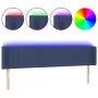 Blue fabric headboard with LED 183x16x78/88 cm by vidaXL, Headboards and footboards - Ref: Foro24-3123494, Price: 71,52 €, Di...