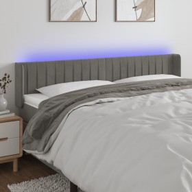Light gray velvet headboard with LED 203x16x78/88 cm by vidaXL, Headboards and footboards - Ref: Foro24-3123540, Price: 89,07...