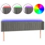 Cabecero con LED de terciopelo gris claro 203x16x78/88 cm de vidaXL, Cabeceros y pies de cama - Ref: Foro24-3123540, Precio: ...