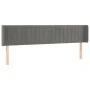 Cabecero con LED de terciopelo gris claro 203x16x78/88 cm de vidaXL, Cabeceros y pies de cama - Ref: Foro24-3123540, Precio: ...