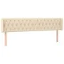 Cream fabric headboard with LED 183x16x78/88 cm by vidaXL, Headboards and footboards - Ref: Foro24-3123591, Price: 98,59 €, D...