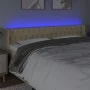 Cream fabric headboard with LED 183x16x78/88 cm by vidaXL, Headboards and footboards - Ref: Foro24-3123591, Price: 98,59 €, D...