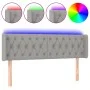 Light gray fabric headboard with LED 163x16x78/88 cm by vidaXL, Headboards and footboards - Ref: Foro24-3123578, Price: 86,48...