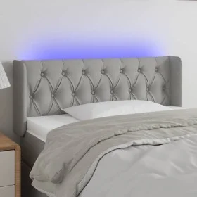 Cabecero con LED de tela gris claro 93x16x78/88 cm de vidaXL, Cabeceros y pies de cama - Ref: Foro24-3123554, Precio: 61,94 €...