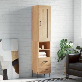 Aparador de madera contrachapada roble Sonoma 34,5x34x180 cm