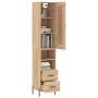 Aparador de madera contrachapada roble Sonoma 34,5x34x180 cm