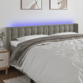 Light gray velvet headboard with LED 183x16x78/88 cm by vidaXL, Headboards and footboards - Ref: Foro24-3123730, Price: 77,28...