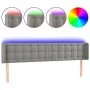 Light gray velvet headboard with LED 183x16x78/88 cm by vidaXL, Headboards and footboards - Ref: Foro24-3123730, Price: 77,28...