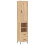Aparador de madera contrachapada roble Sonoma 34,5x34x180 cm