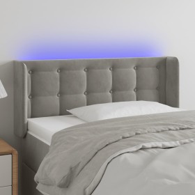 Light gray velvet headboard with LED 83x16x78/88 cm by vidaXL, Headboards and footboards - Ref: Foro24-3123700, Price: 46,09 ...