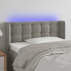 Light gray velvet headboard with LED 83x16x78/88 cm by vidaXL, Headboards and footboards - Ref: Foro24-3123700, Price: 48,05 ...