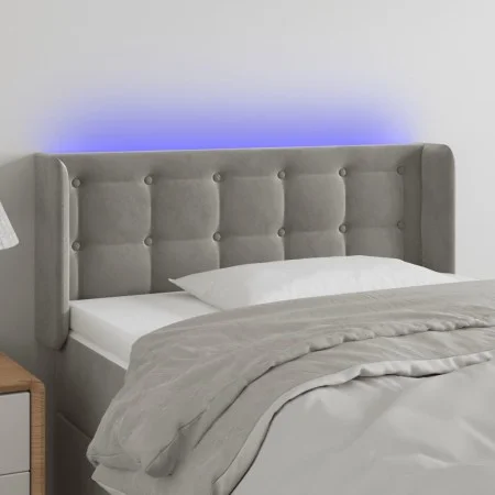 Light gray velvet headboard with LED 83x16x78/88 cm by vidaXL, Headboards and footboards - Ref: Foro24-3123700, Price: 48,05 ...