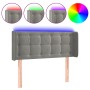 Hellgraues Samtkopfteil mit LED 83x16x78/88 cm von vidaXL, Kopf- und Fußteile - Ref: Foro24-3123700, Preis: 46,09 €, Rabatt: %