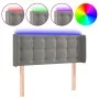 Light gray velvet headboard with LED 83x16x78/88 cm by vidaXL, Headboards and footboards - Ref: Foro24-3123700, Price: 48,05 ...
