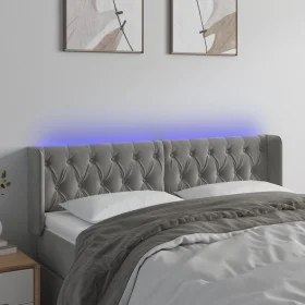 Light gray velvet headboard with LED 163x16x78/88 cm by vidaXL, Headboards and footboards - Ref: Foro24-3123626, Price: 88,22...