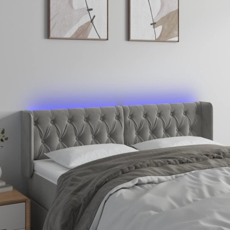 Hellgraues Samtkopfteil mit LED 163x16x78/88 cm von vidaXL, Kopf- und Fußteile - Ref: Foro24-3123626, Preis: 89,56 €, Rabatt: %