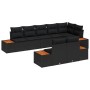 Conjunto de sofá de jardín con cojín 8 pcs Negro Poliratán