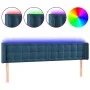 Dark blue velvet headboard with LED 203x16x78/88 cm by vidaXL, Headboards and footboards - Ref: Foro24-3123740, Price: 88,57 ...