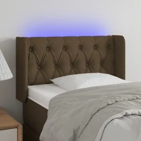 Headboard with LED in dark brown fabric 83x16x78/88 cm by vidaXL, Headboards and footboards - Ref: Foro24-3123549, Price: 56,...