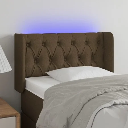 Headboard with LED in dark brown fabric 83x16x78/88 cm by vidaXL, Headboards and footboards - Ref: Foro24-3123549, Price: 56,...