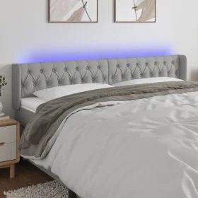 Light gray fabric headboard with LED 203x16x78/88 cm by vidaXL, Headboards and footboards - Ref: Foro24-3123594, Price: 77,69...
