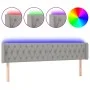 Light gray fabric headboard with LED 203x16x78/88 cm by vidaXL, Headboards and footboards - Ref: Foro24-3123594, Price: 77,69...