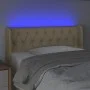 Cream fabric headboard with LED 93x16x78/88 cm by vidaXL, Headboards and footboards - Ref: Foro24-3123559, Price: 59,52 €, Di...