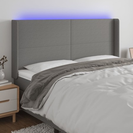 Dunkelgraues Stoffkopfteil mit LED 163x16x118/128 cm von vidaXL, Kopf- und Fußteile - Ref: Foro24-3123775, Preis: 135,08 €, R...