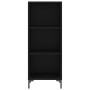 Aparador de madera contrachapada negro 34,5x34x180 cm