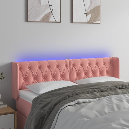 Rosa Samtkopfteil mit LED 163x16x78/88 cm von vidaXL, Kopf- und Fußteile - Ref: Foro24-3123631, Preis: 84,87 €, Rabatt: %
