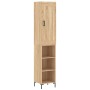 Aparador de madera contrachapada roble Sonoma 34,5x34x180 cm