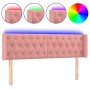 Rosa Samtkopfteil mit LED 163x16x78/88 cm von vidaXL, Kopf- und Fußteile - Ref: Foro24-3123631, Preis: 84,87 €, Rabatt: %