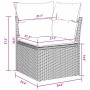 Conjunto de sofá de jardín con cojín 8 pcs Negro Poliratán