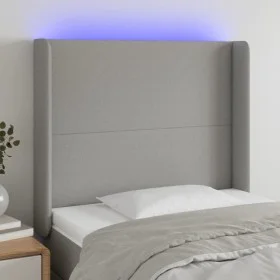 Light gray fabric headboard with LED 93x16x118/128 cm by vidaXL, Headboards and footboards - Ref: Foro24-3123750, Price: 77,2...