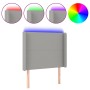 Light gray fabric headboard with LED 93x16x118/128 cm by vidaXL, Headboards and footboards - Ref: Foro24-3123750, Price: 77,2...