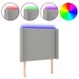 Light gray fabric headboard with LED 93x16x118/128 cm by vidaXL, Headboards and footboards - Ref: Foro24-3123750, Price: 77,2...