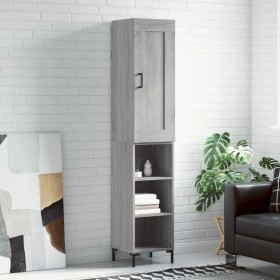 Aparador alto madera contrachapada gris Sonoma 34,5x34x180 cm