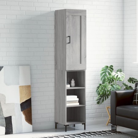 Aparador alto madera contrachapada gris Sonoma 34,5x34x180 cm