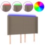 Kopfteil mit LED aus taupegrauem Stoff 147x16x118/128 cm von vidaXL, Kopf- und Fußteile - Ref: Foro24-3123770, Preis: 130,83 ...